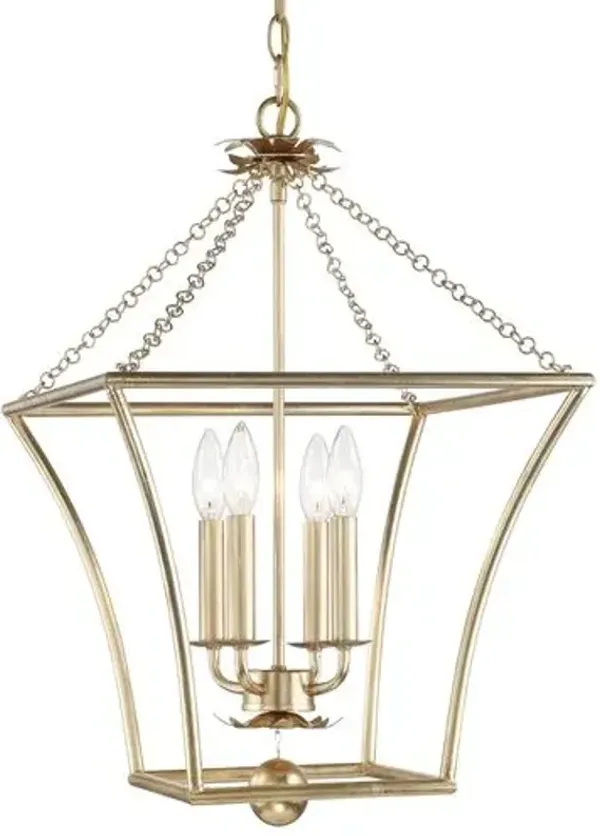 Broche 4-Light Lantern - Antique Gold - Crystorama