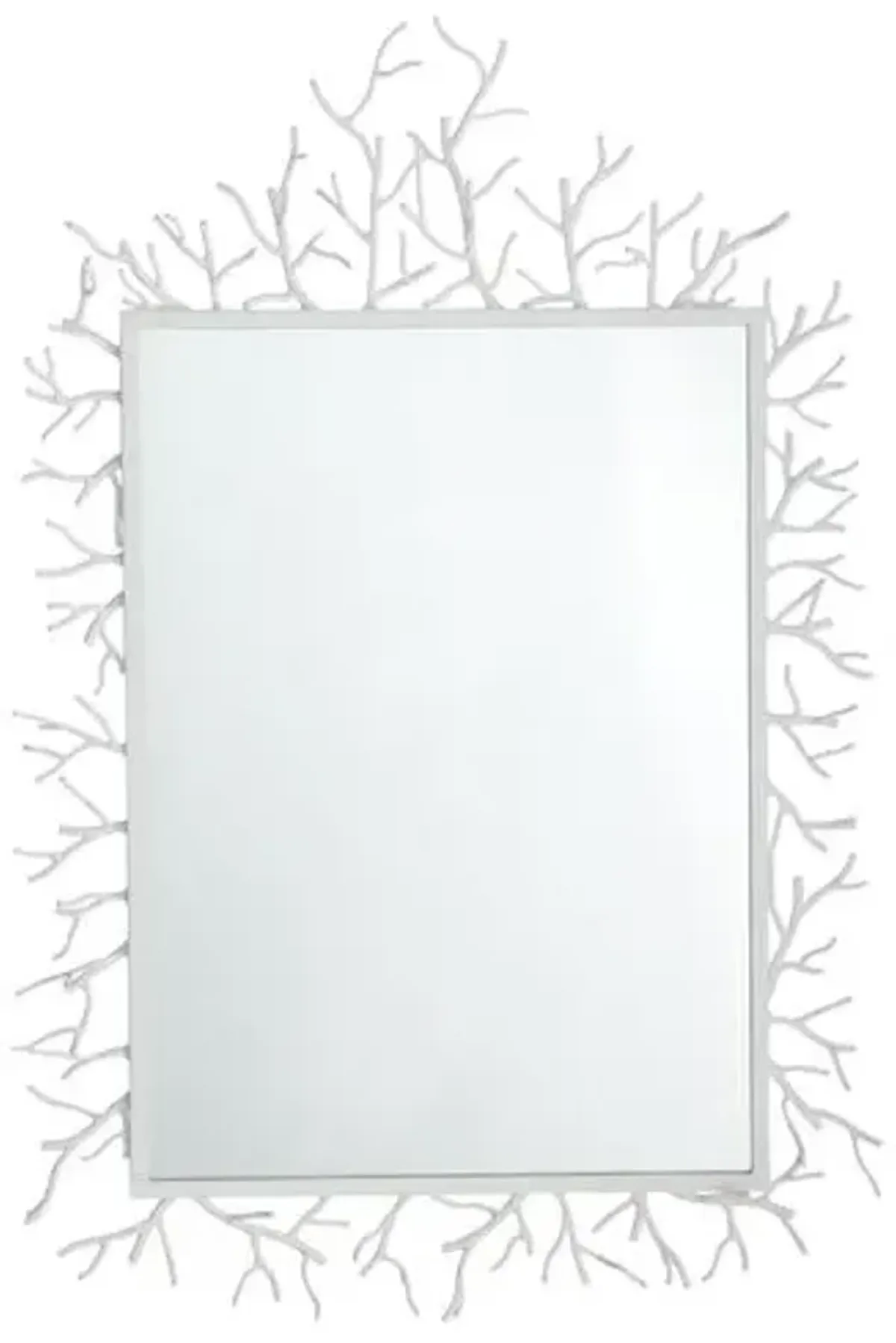 Coral Twig Wall Mirror - White Gesso