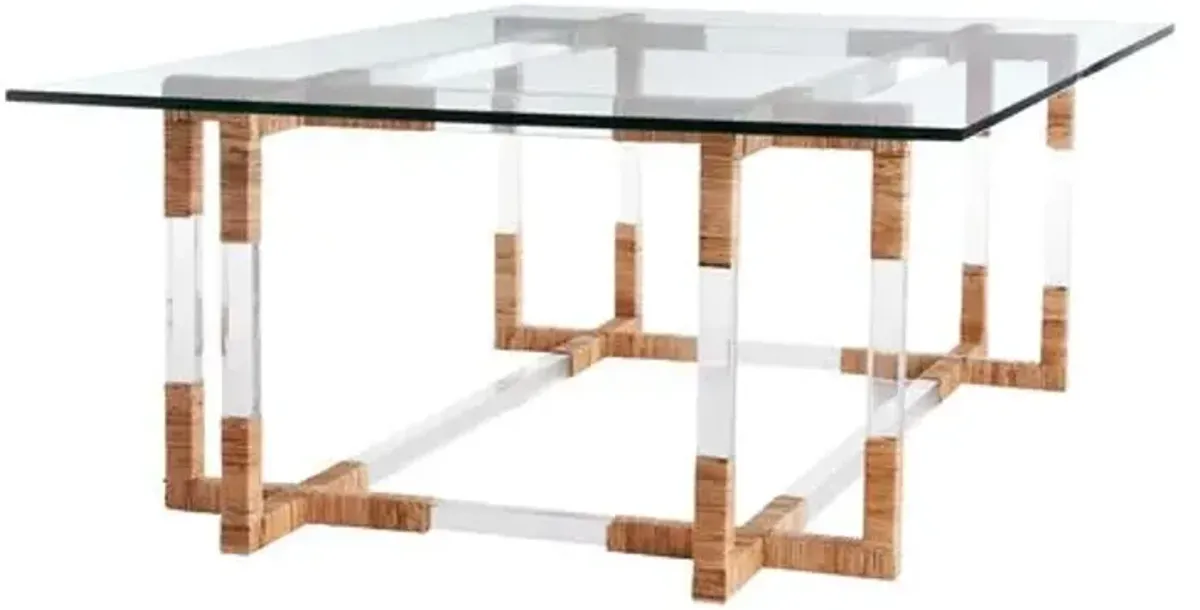 Corset Rattan Coffee Table - Clear