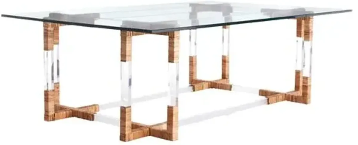 Corset Rattan Coffee Table - Clear