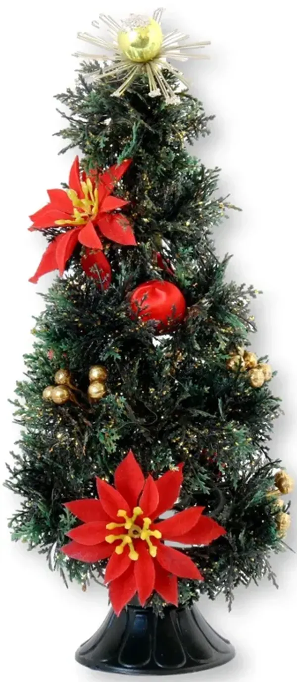 1970s Decorated Mini Christmas Tree - The Queens Landing - Green