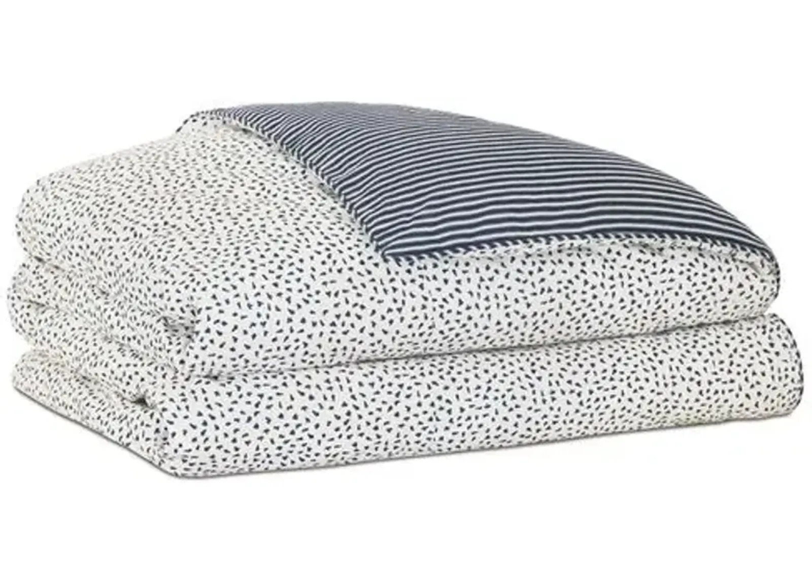 Claire Speckled Duvet Cover - White/Indigo