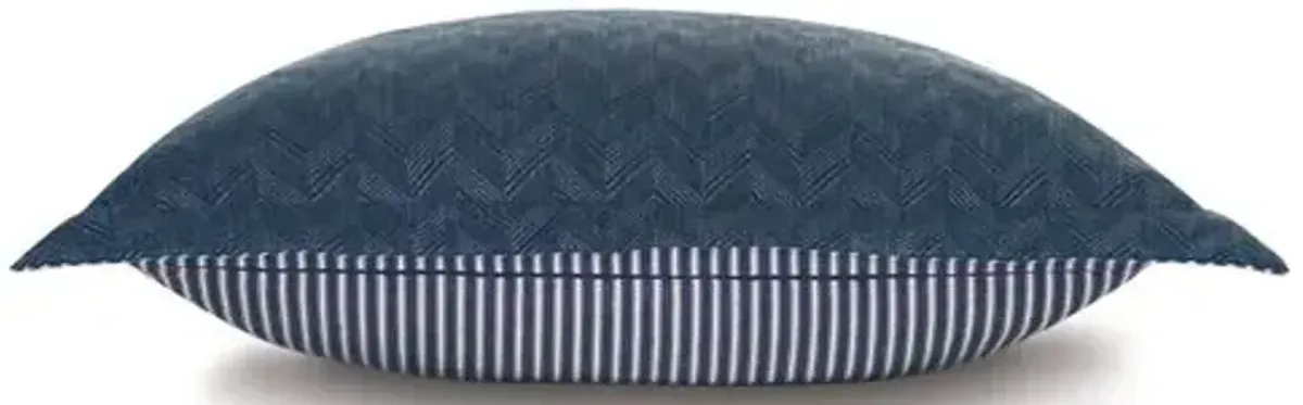 Claire Chevron Sham - Blue