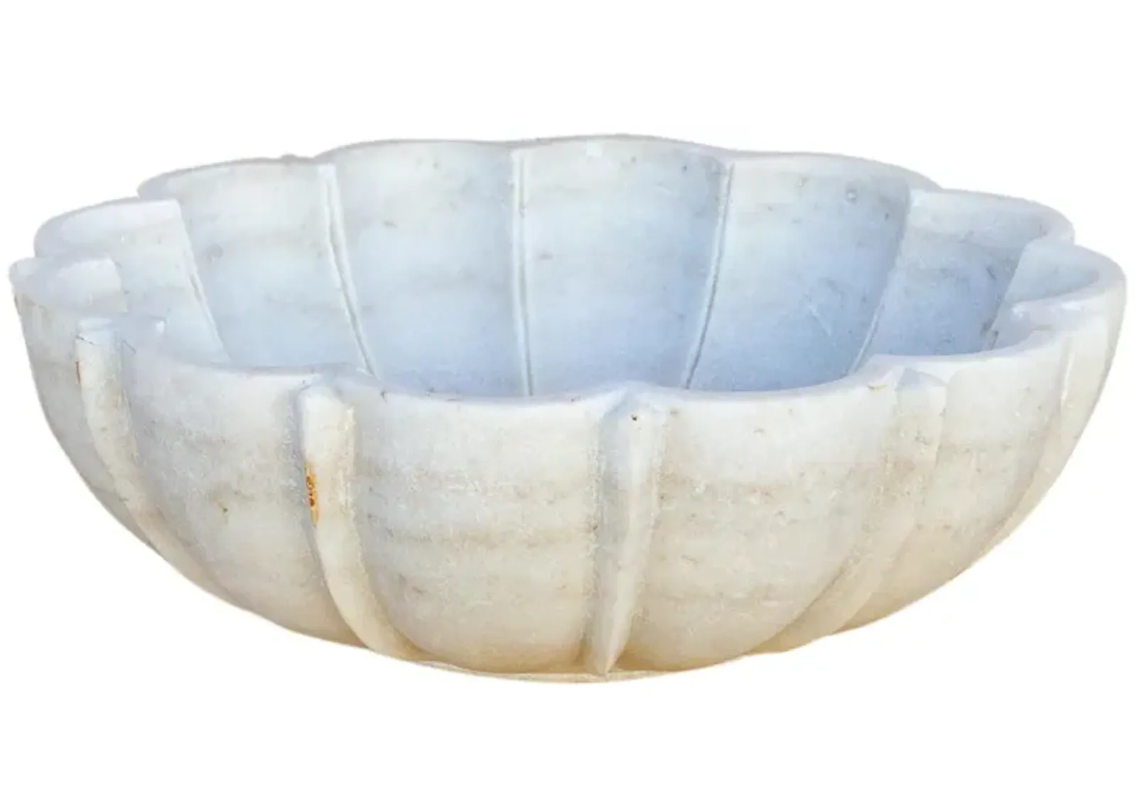 Baisa Large Indian Mandala Marble Bowl - de-cor - white