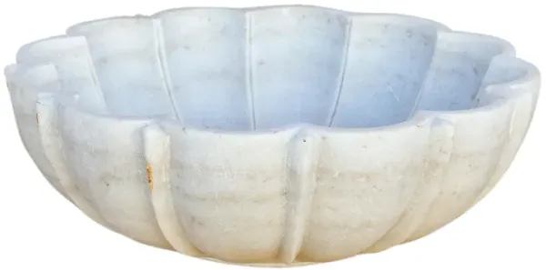 Baisa Large Indian Mandala Marble Bowl - de-cor - White