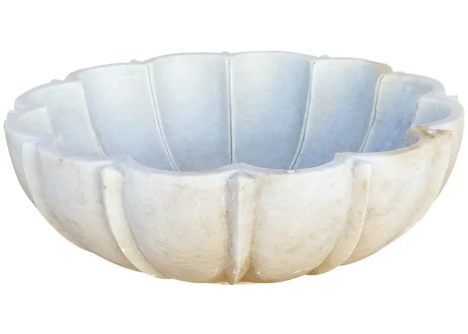 Fionee Large Indian Mandala Marble Bowl - de-cor - white