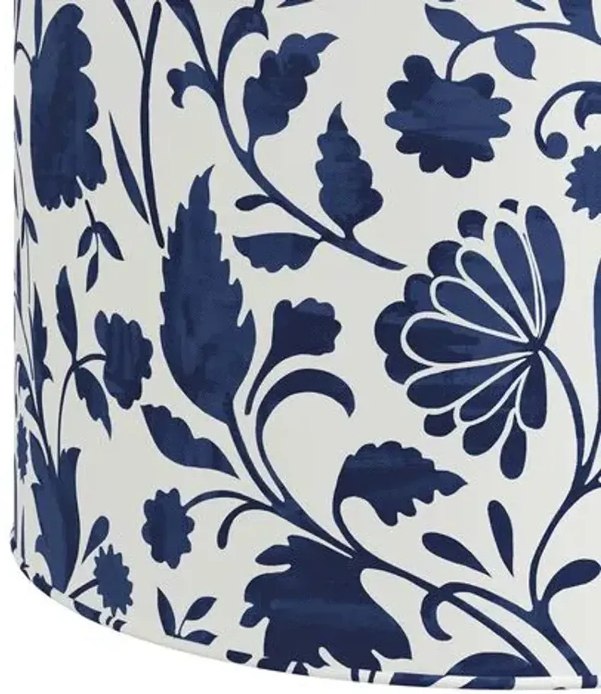 Harper Vine Floral Ottoman - Blue