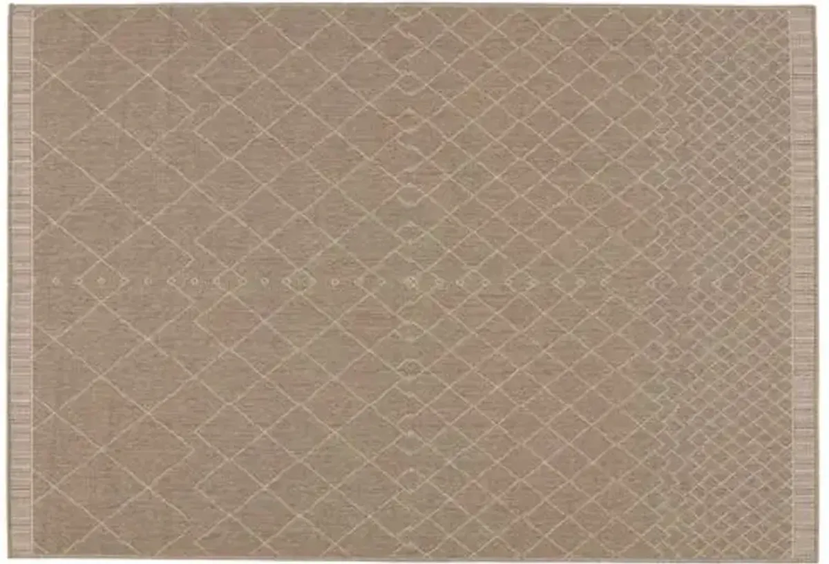 Anusha Indoor/Outdoor Rug - Dark Taupe/Beige - Beige