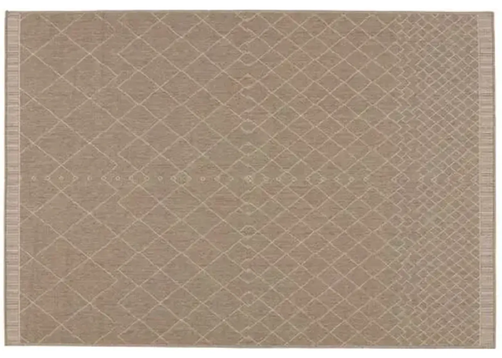 Anusha Indoor/Outdoor Rug - Dark Taupe/Beige - Beige