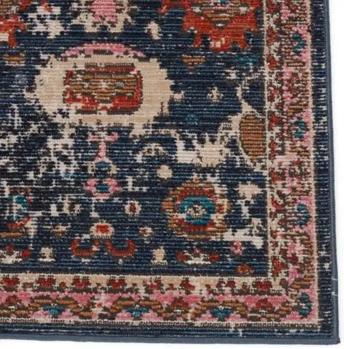 Tipu Rug - Dark Blue/Pink - Blue