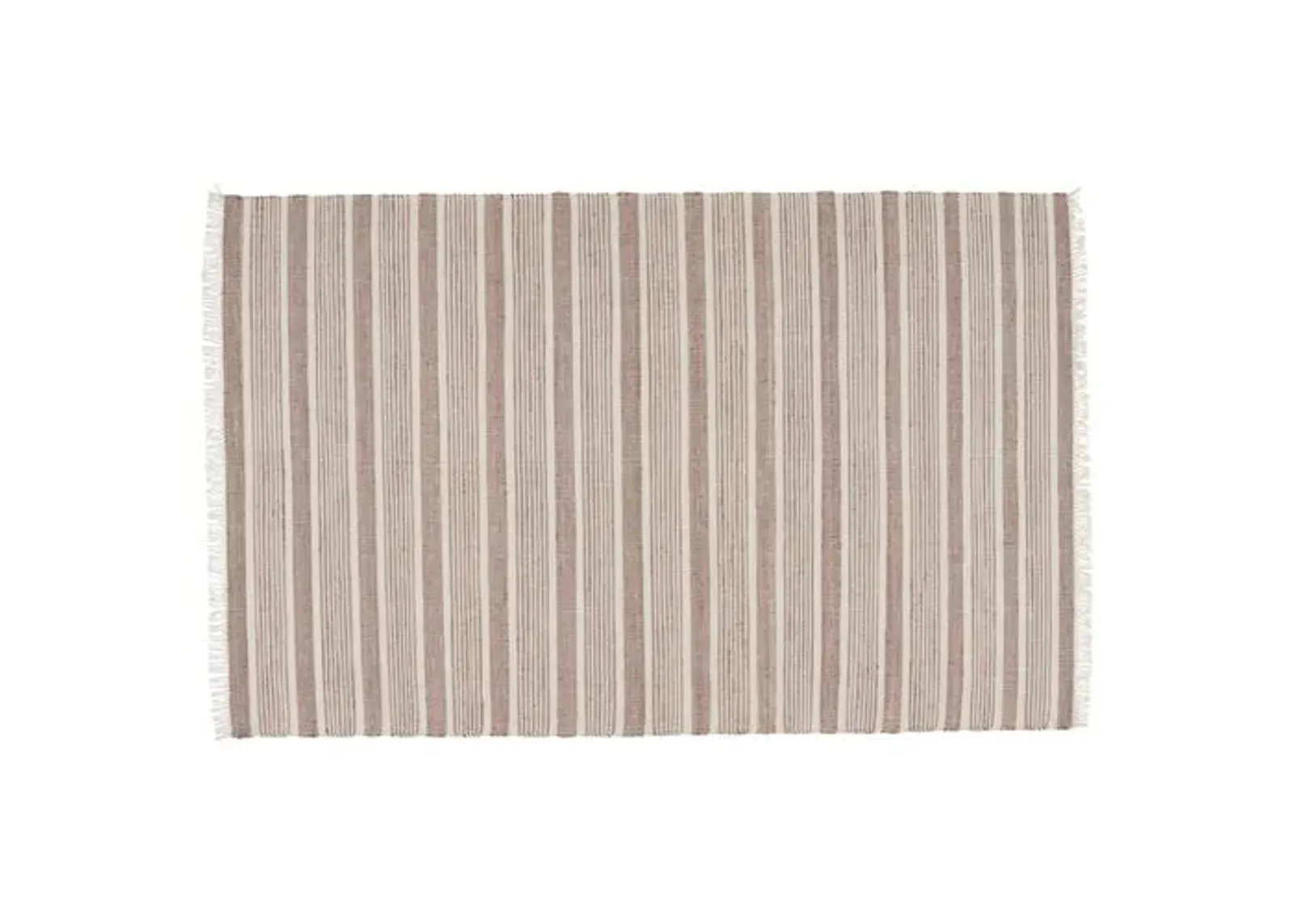 Faiza Handwoven Rug - Taupe/Cream - Beige - Beige