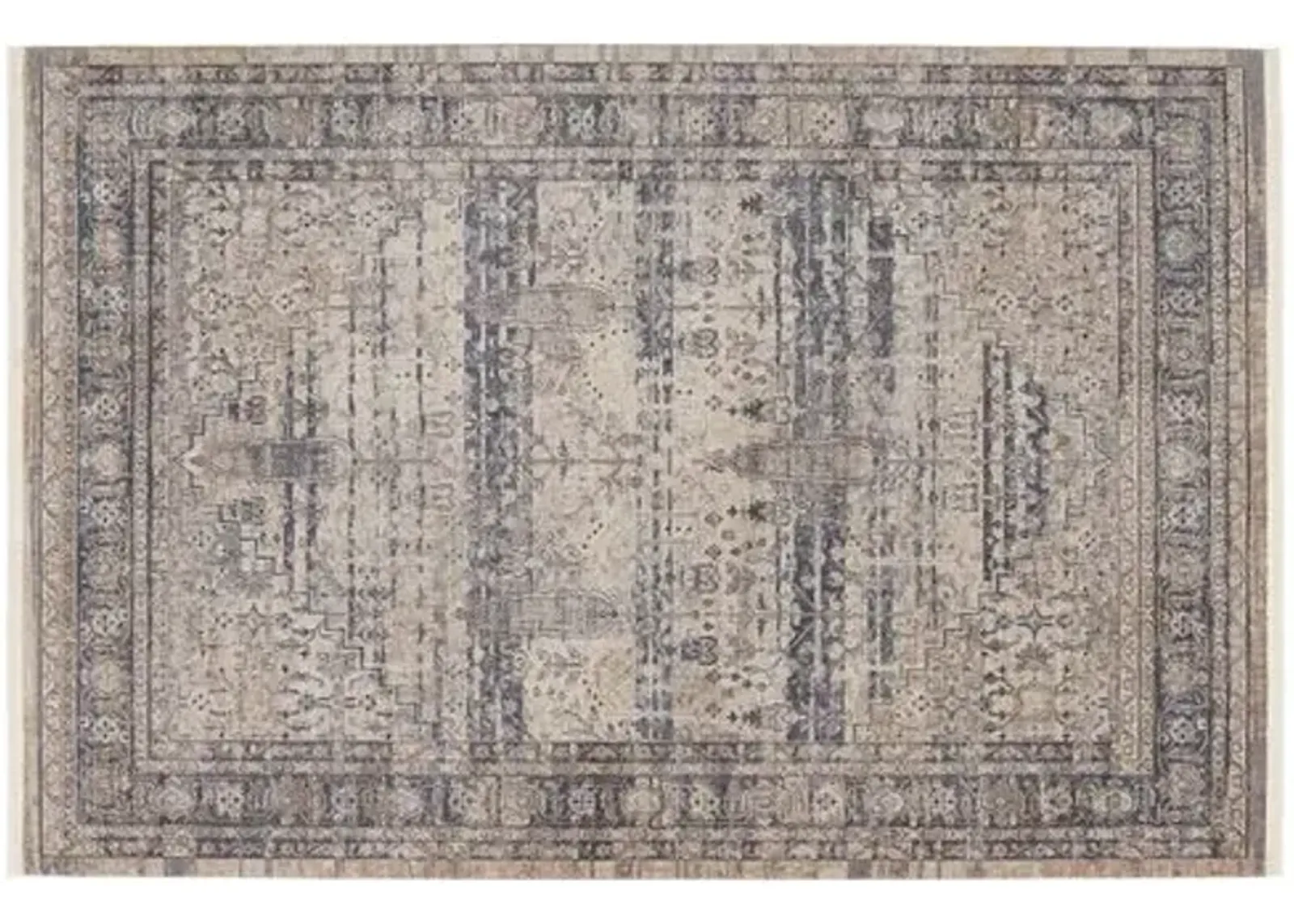 Atul Rug - Tan/Blue - Beige - Beige