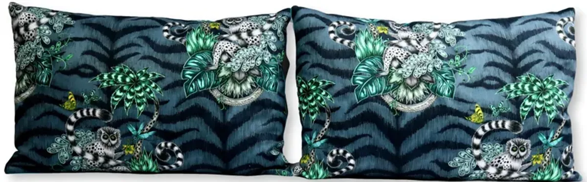 English "Le Maki" Lemur Pillows - Set of 2 - Rose Victoria - Handcrafted