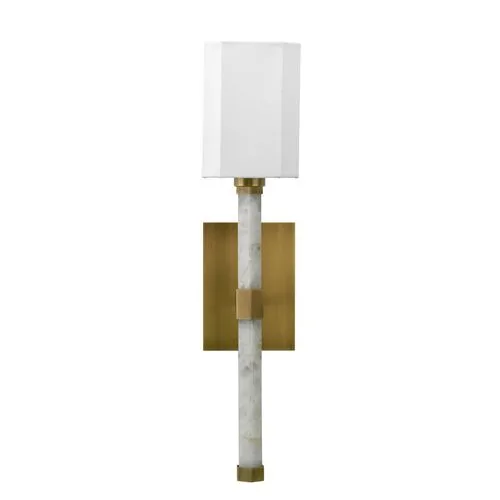 Roman Hexagon Sconce - White Quartz/Antique Brass - Jamie Young Co.