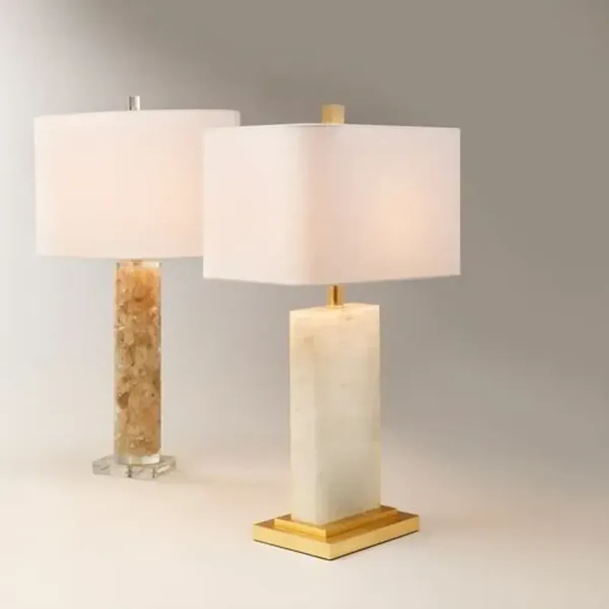 Caesar Table Lamp - White/Gold Leaf - Jamie Young Co.