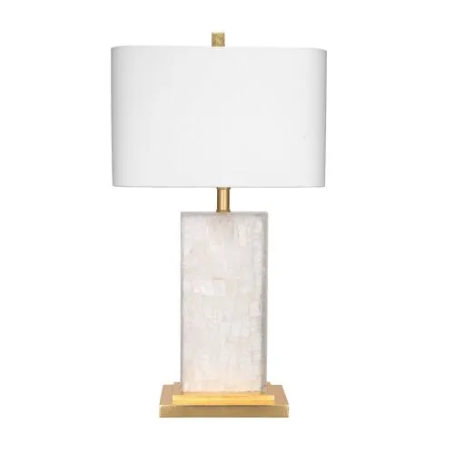 Caesar Table Lamp - White/Gold Leaf - Jamie Young Co.