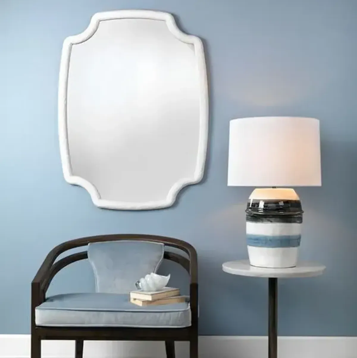 Selene Resin Wall Mirror - White - Jamie Young Co.