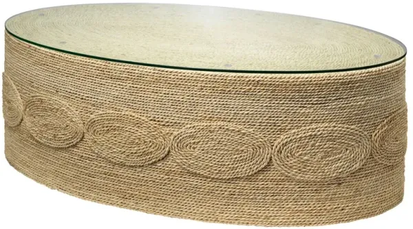 Barbados Rope Oval Coffee Table, Off-White
