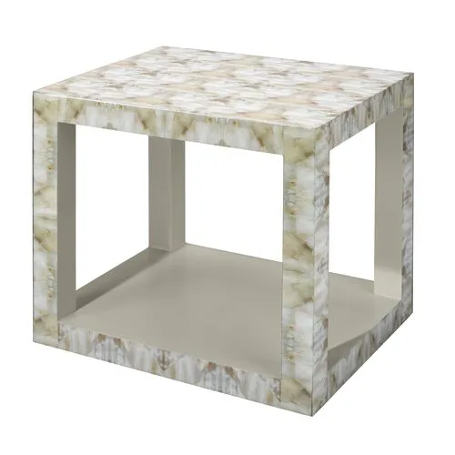 Fragment Side Table - Light Gray Lacquer - Jamie Young Co.