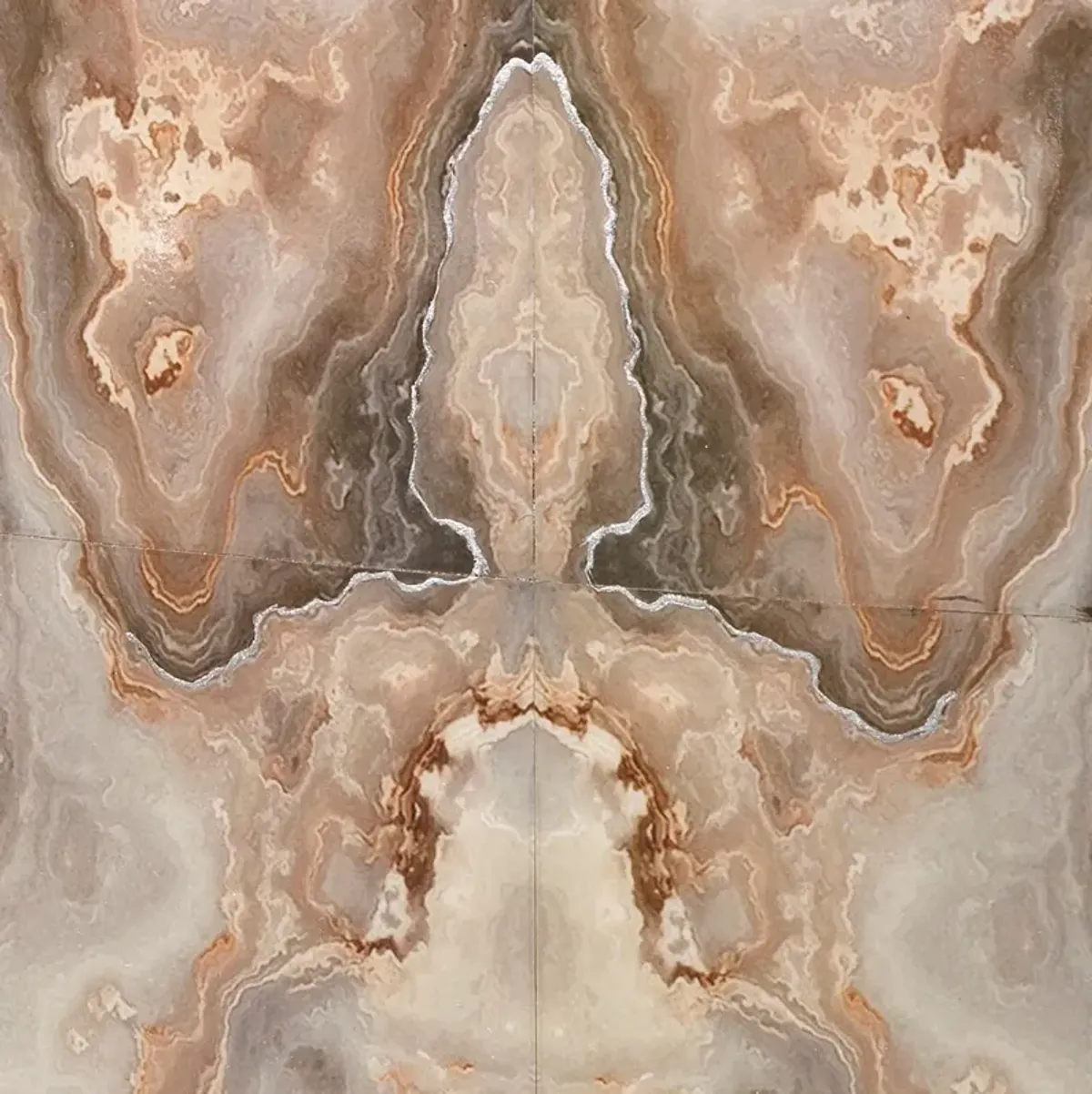 Ink Blot Curved Side Table, Gray/Cream