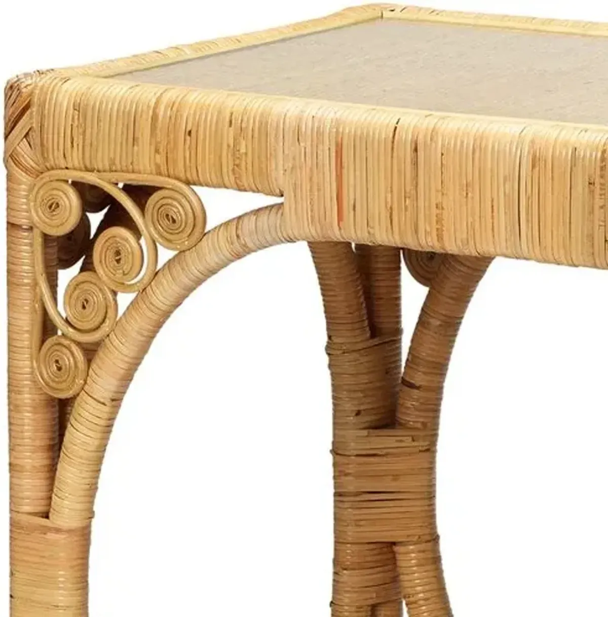 Primrose Rattan Console Table - Natural - Jamie Young Co. - Beige