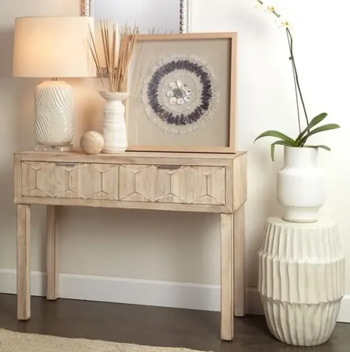 Juniper Two-Drawer Console Table - Gray Washed - Jamie Young Co.