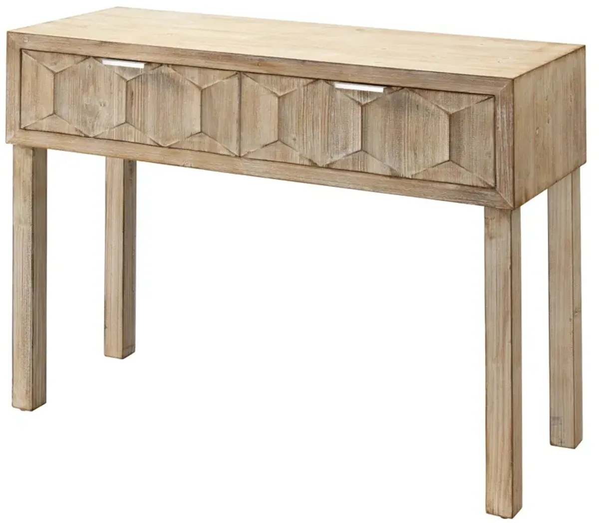 Celine Two-Drawer Console Table, Gray Washed