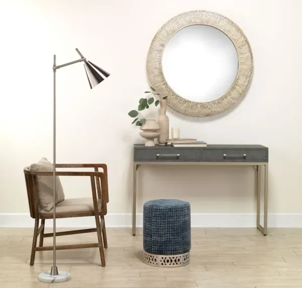 Roland Faux Shagreen Console Table, Gray