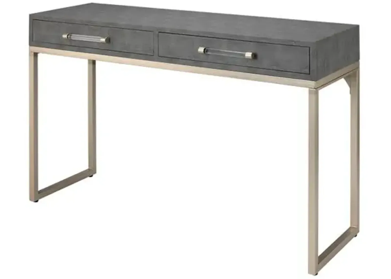 Kain Faux Shagreen Console Table - Gray - Jamie Young Co.