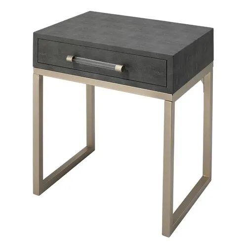 Kain Faux Shagreen Side Table - Gray - Jamie Young Co.