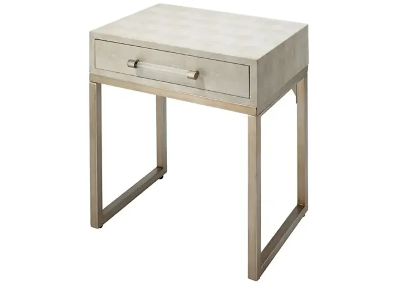 Kain Faux Shagreen Side Table - Ivory - Jamie Young Co. - White