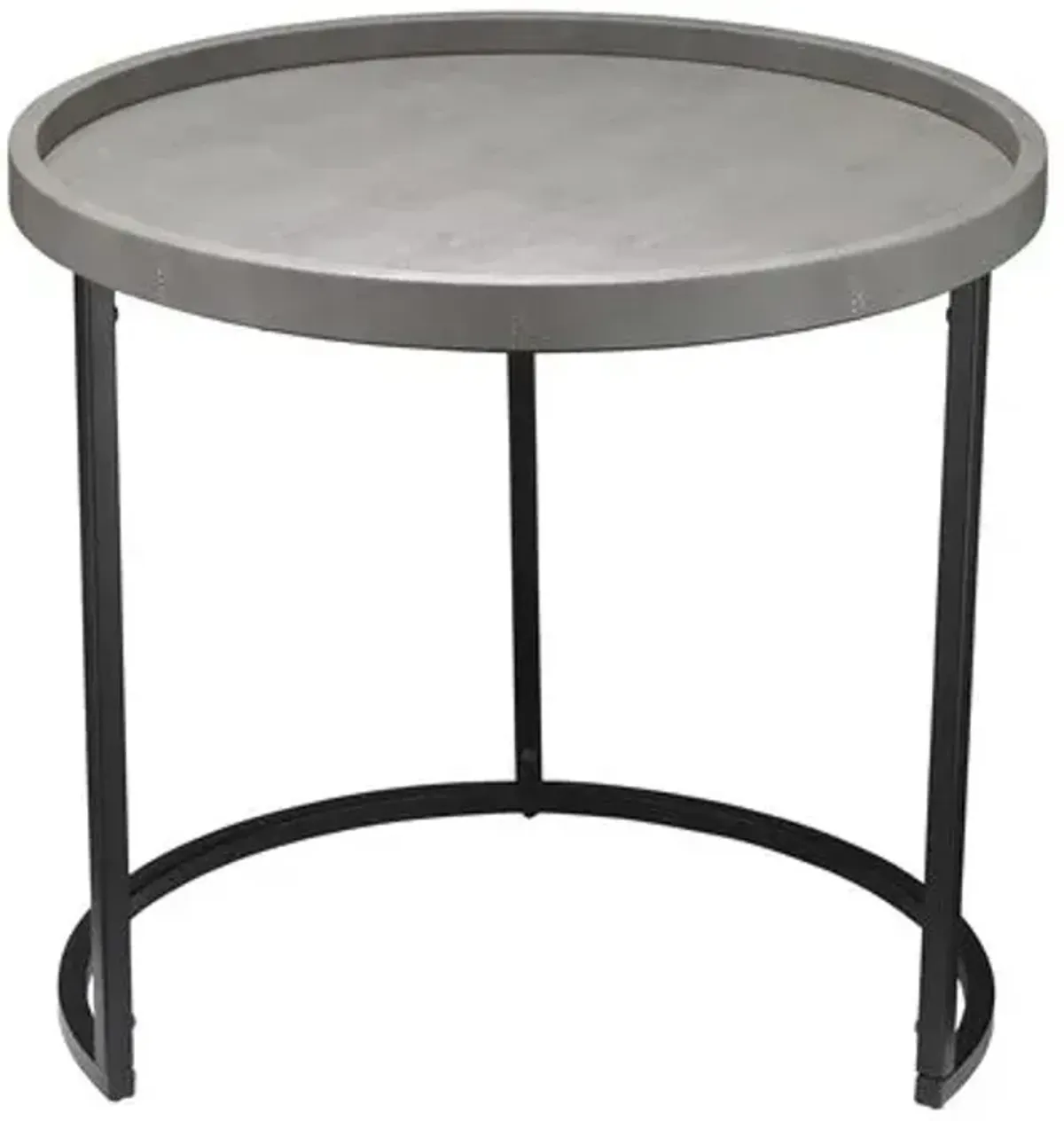 Set of 3 Prism Nesting Tables - Gray/Black