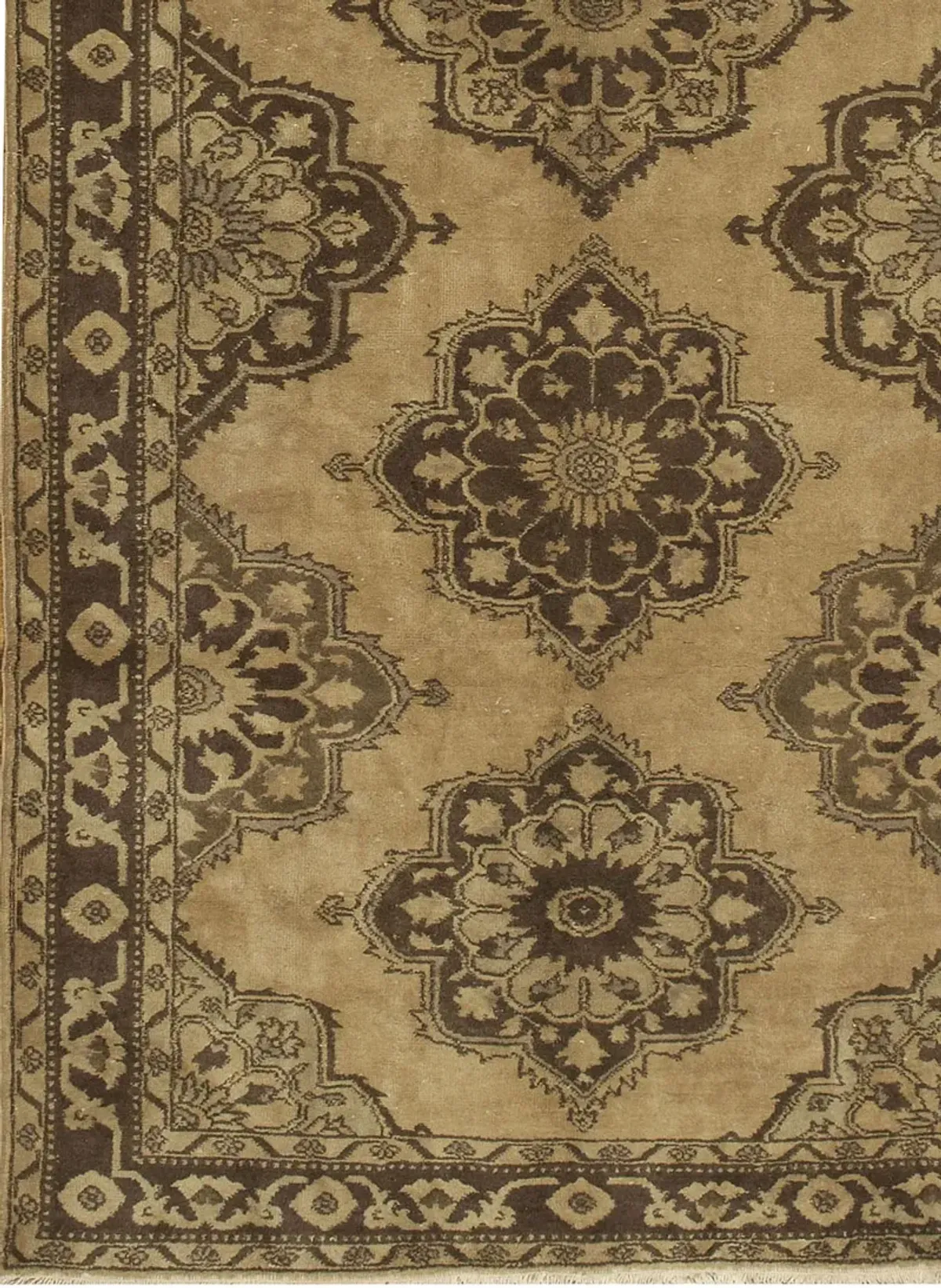 4'9x12'6 Turkish Oushak Runner - Brown