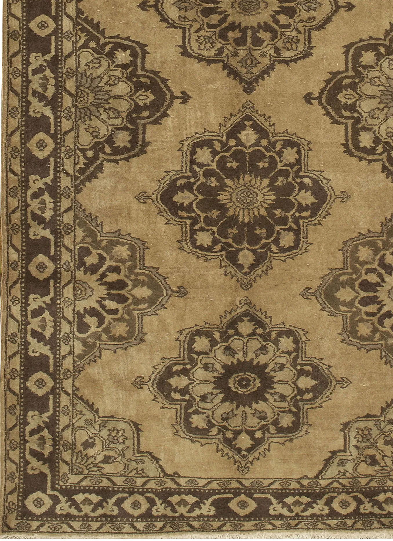 4'9x12'6 Turkish Oushak Runner - Brown