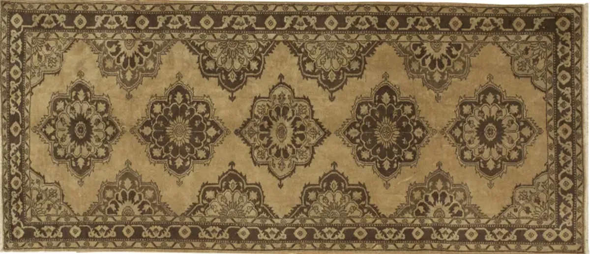 4'9x12'6 Turkish Oushak Runner - Brown