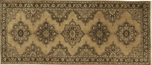 4'9x12'6 Turkish Oushak Runner - Brown