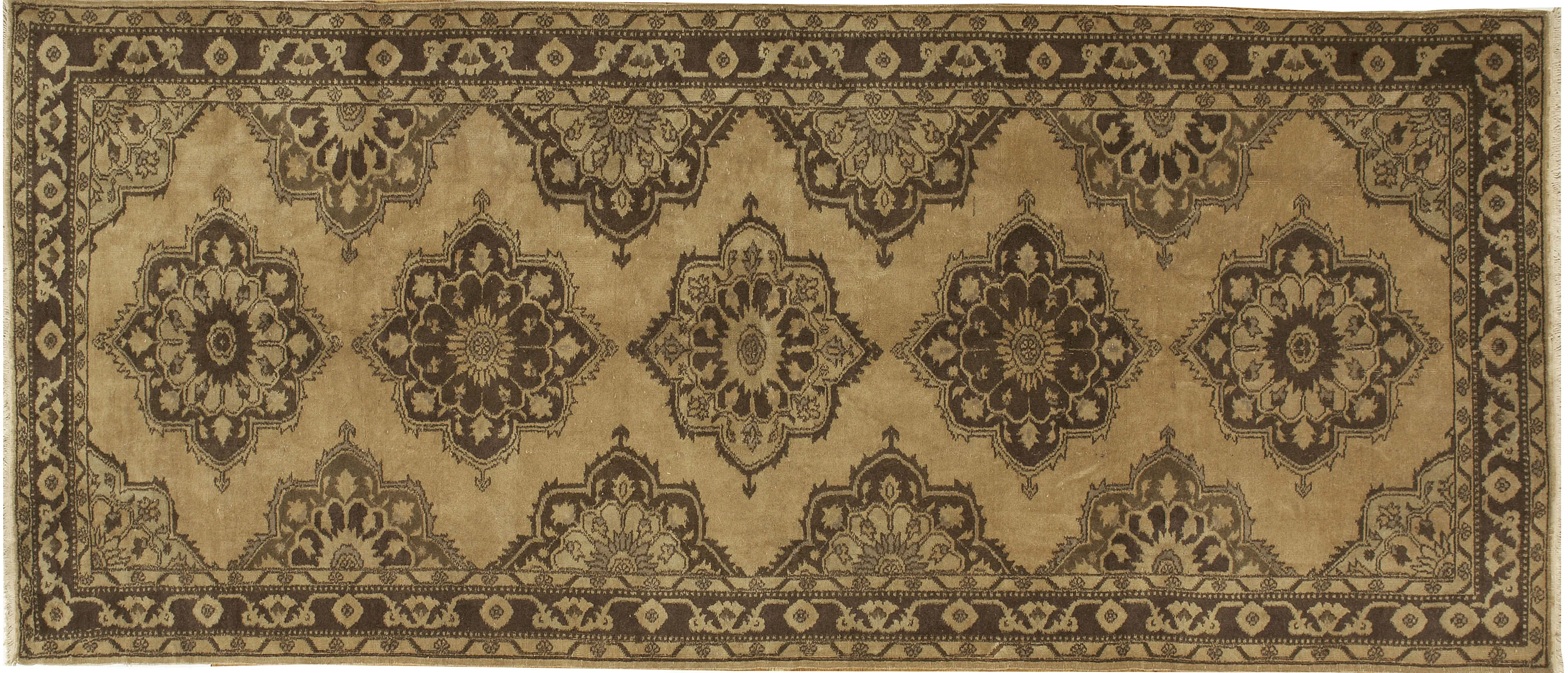 4'9x12'6 Turkish Oushak Runner - Brown