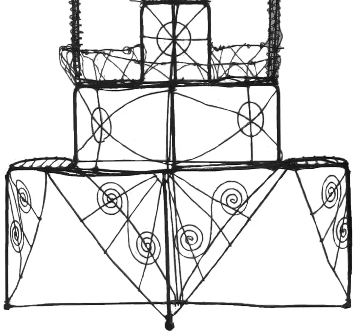 19thC. Victorian Wire Plant Stand - Chez Vous - Black