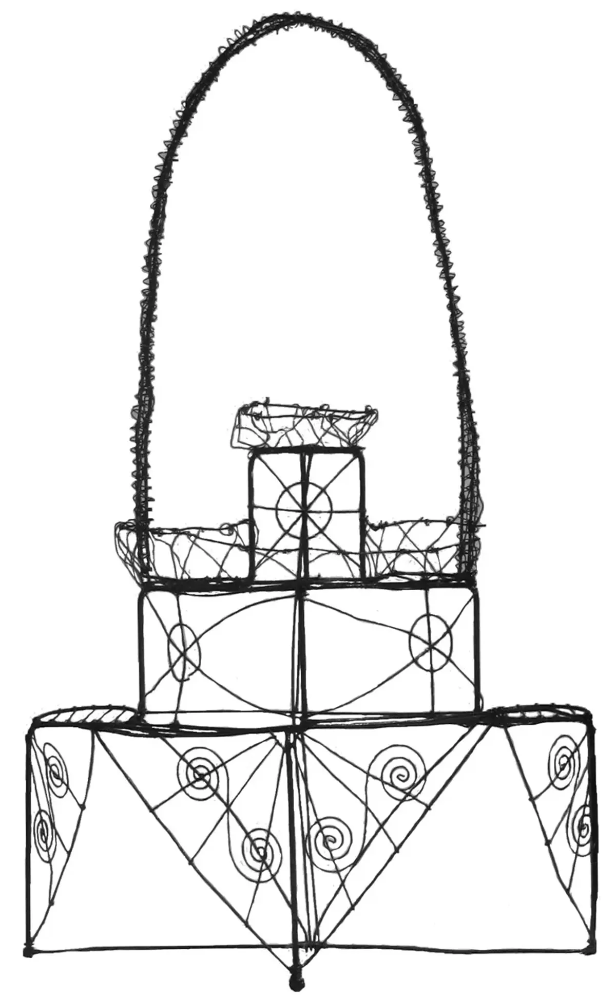 19thC. Victorian Wire Plant Stand - Chez Vous - Black