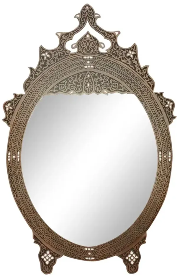 Finely Carved and Inlaid Syrian Mirror
