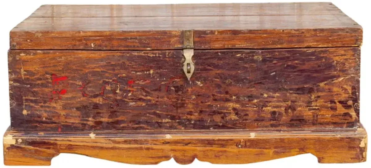 19th C. Indo-Portuguese Goa Trunk - de-cor - Brown