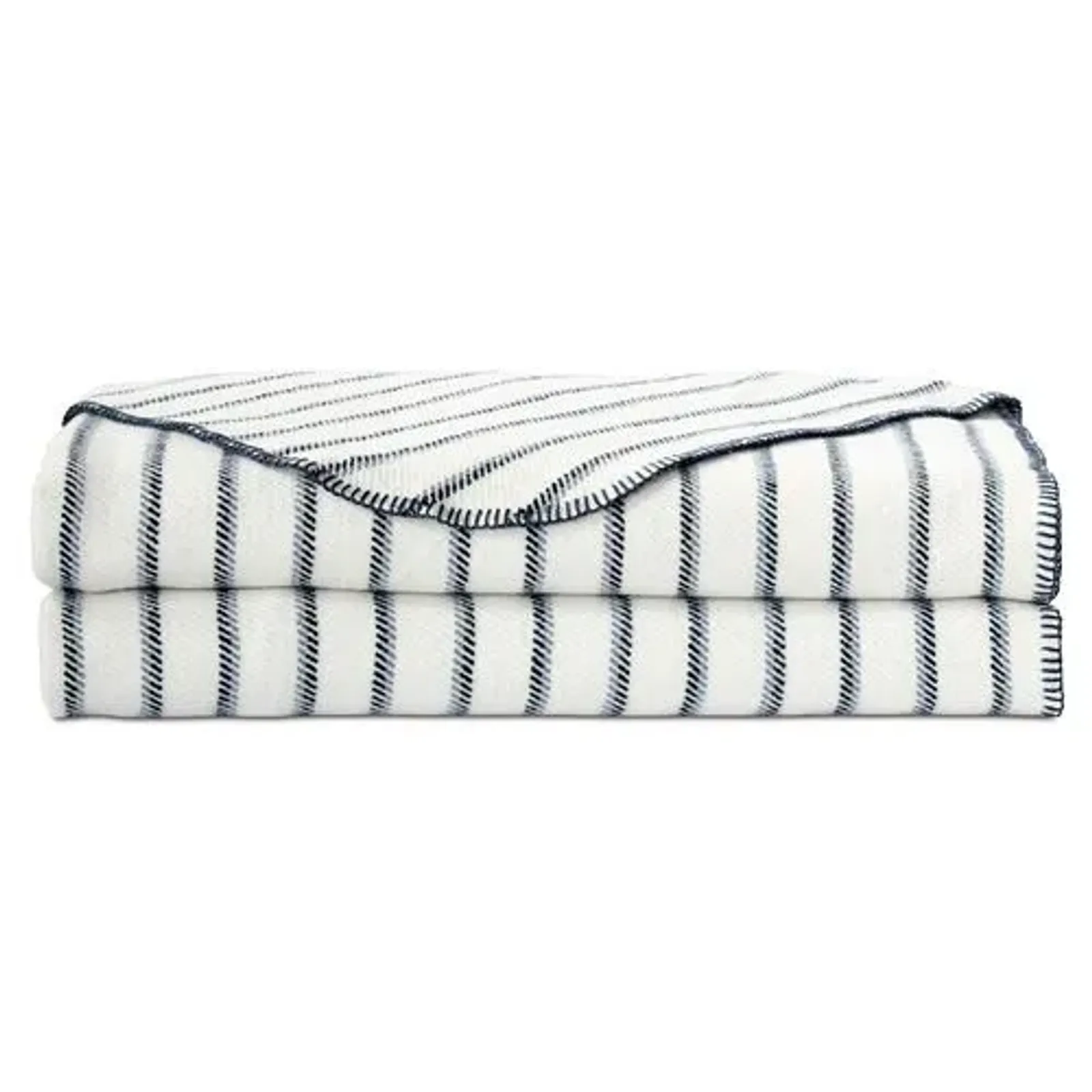 Marco Striped Blanket - White/Blue