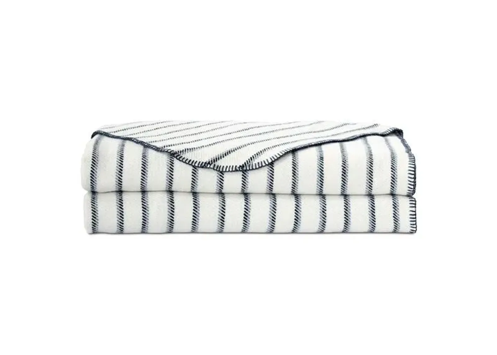 Marco Striped Blanket - White/Blue