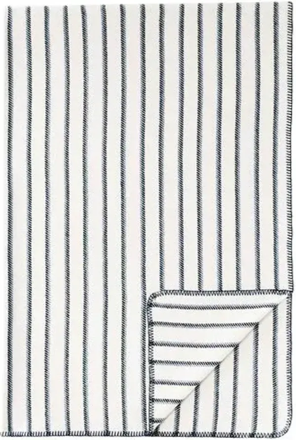Marco Striped Throw - White/Blue