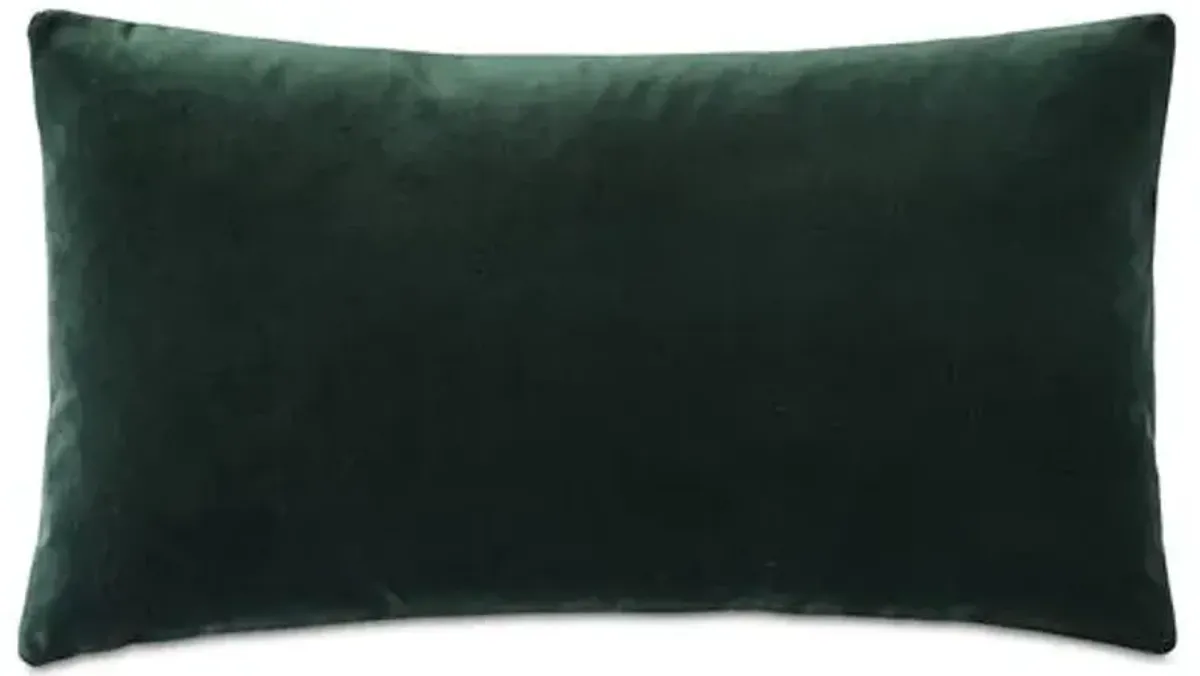 Izaro Zipper Detail Left Pillow - Emerald/Vanilla - Eastern Accents