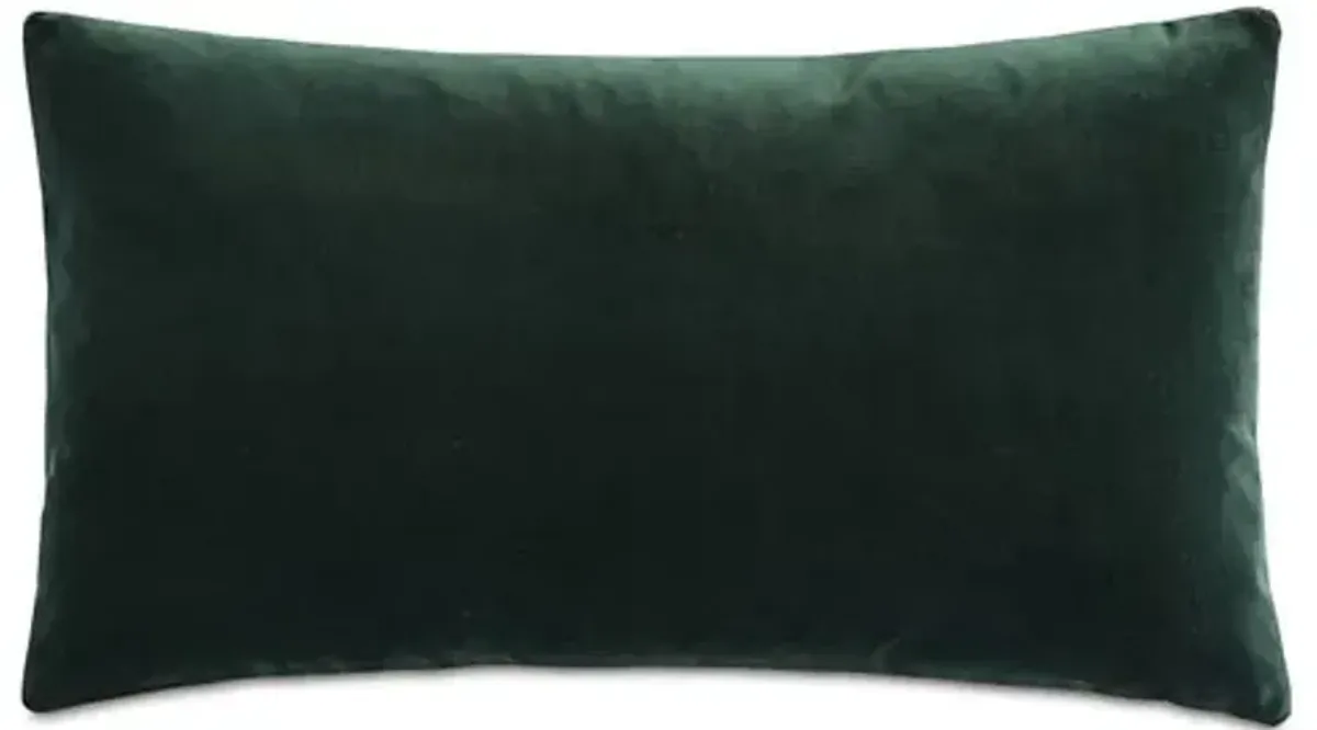 Izaro Zipper Detail Right Pillow - Emerald/Vanilla - Eastern Accents