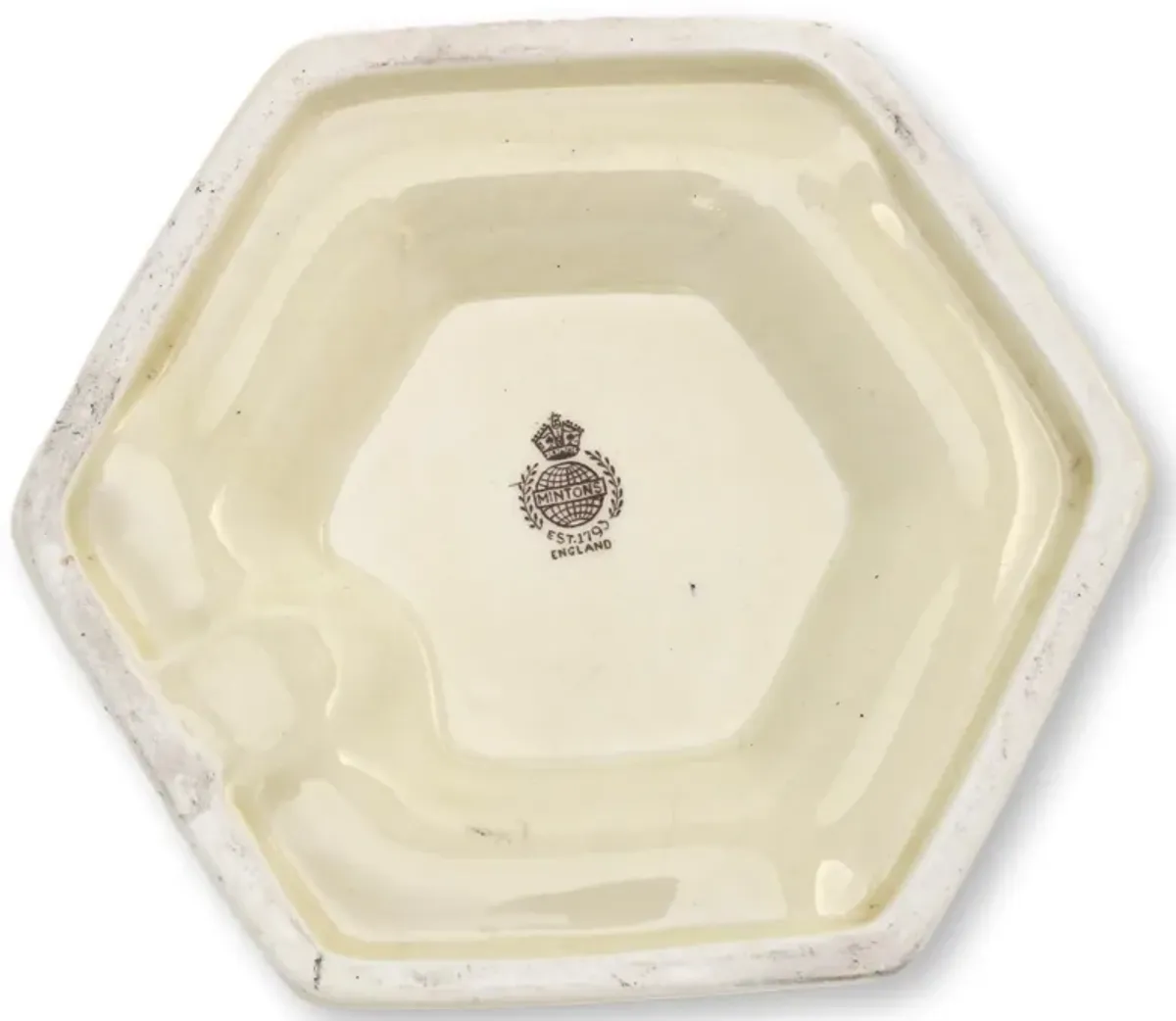 English Minton's Matchstriker/Ashtray - Rose Victoria - Beige