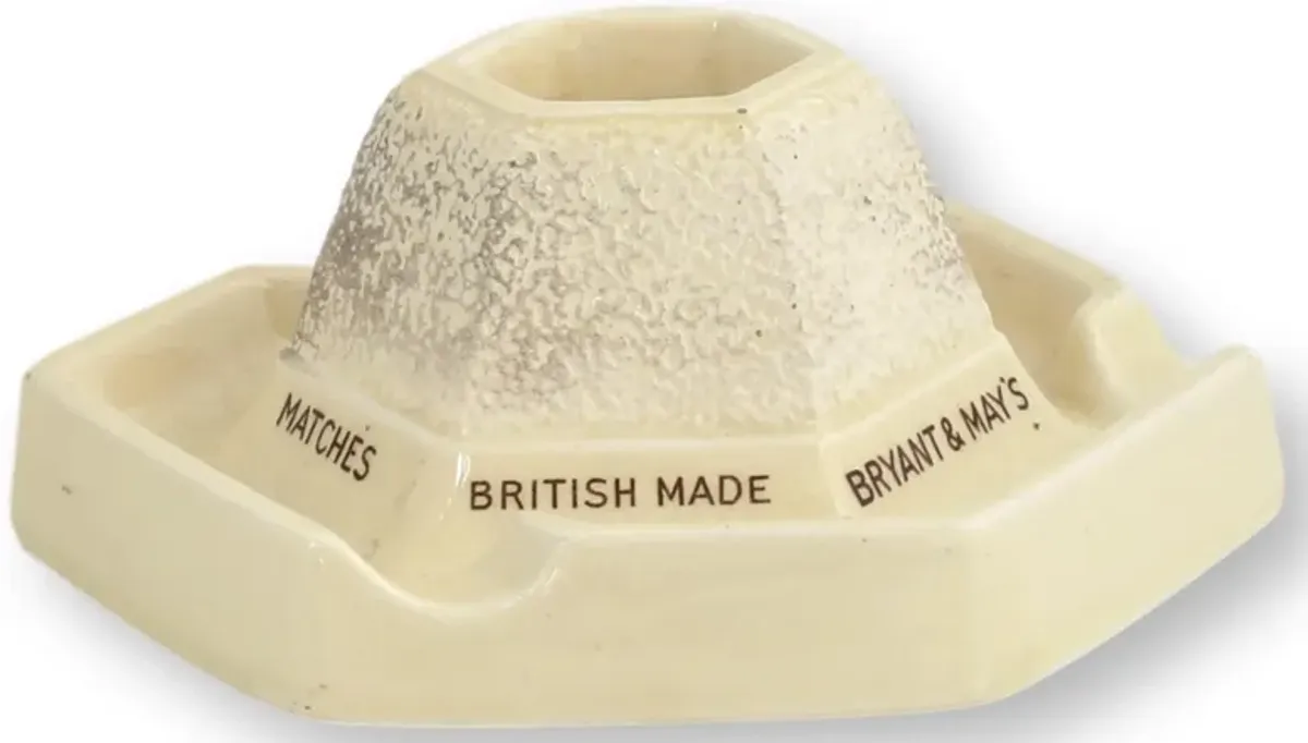 English Minton's Matchstriker/Ashtray - Rose Victoria - Beige