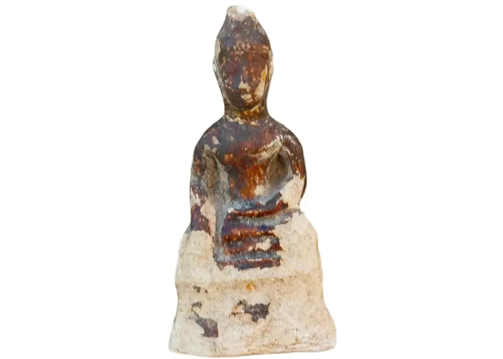 19th Century Petite Burmese Clay Buddha - de-cor - Brown