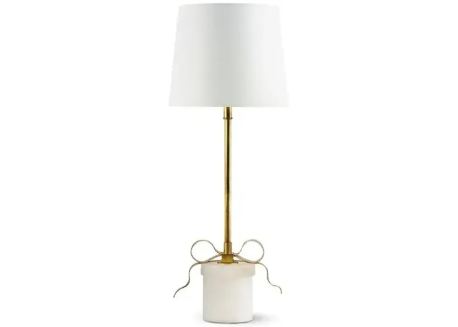 Southern Living Ribbon Alabaster Table Lamp - Gold Leaf - Regina Andrew